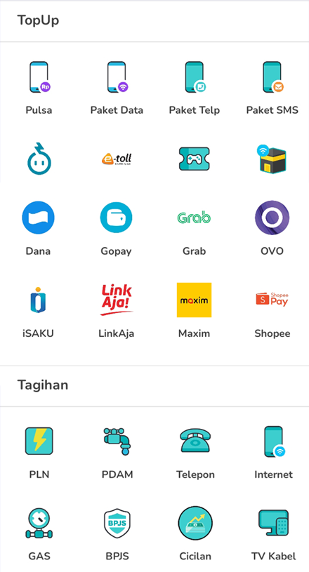 list produk pulsa online